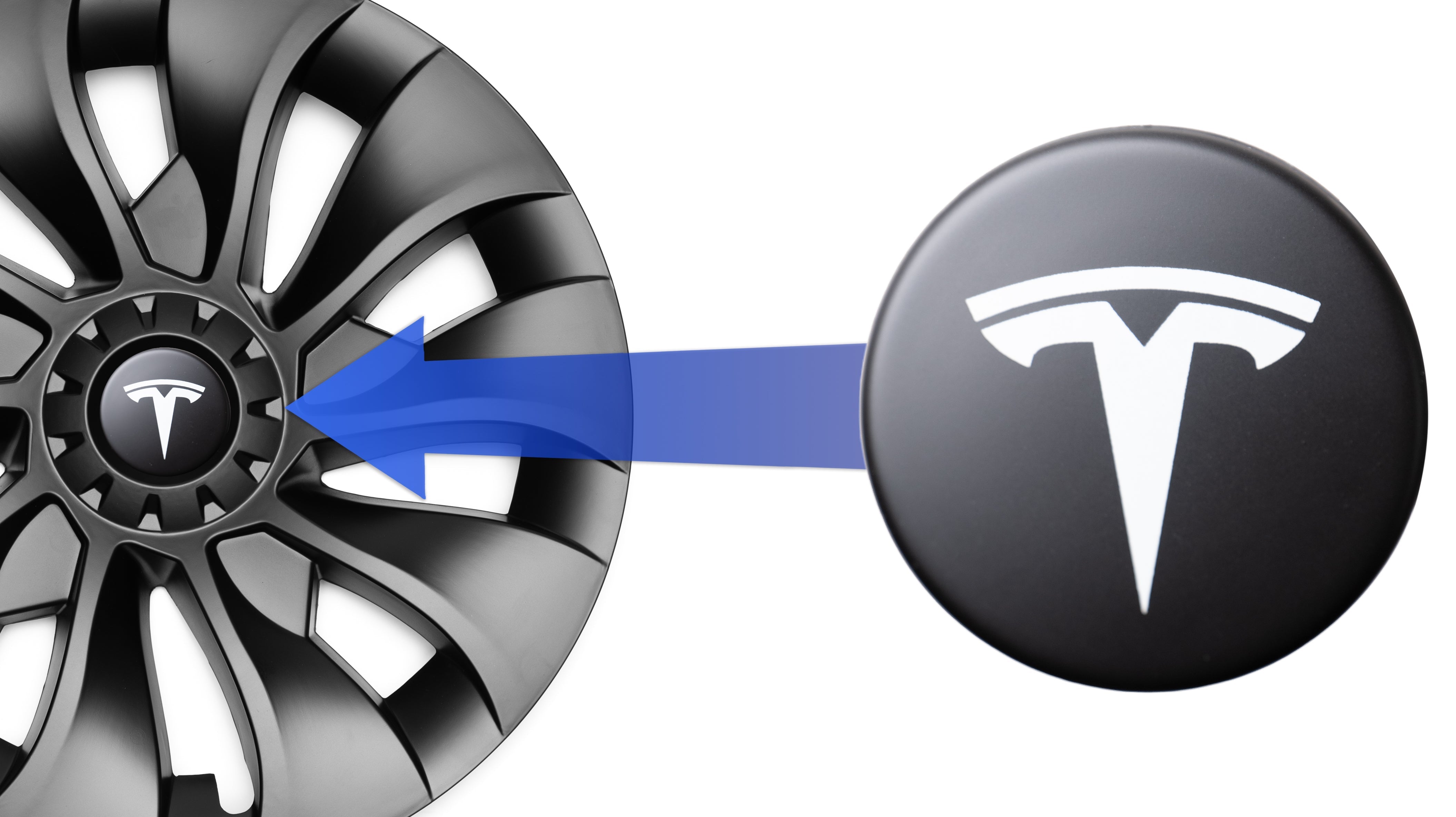 Logos (4x) für Radkappen des Tesla Model 3/Y - Shop4Tesla